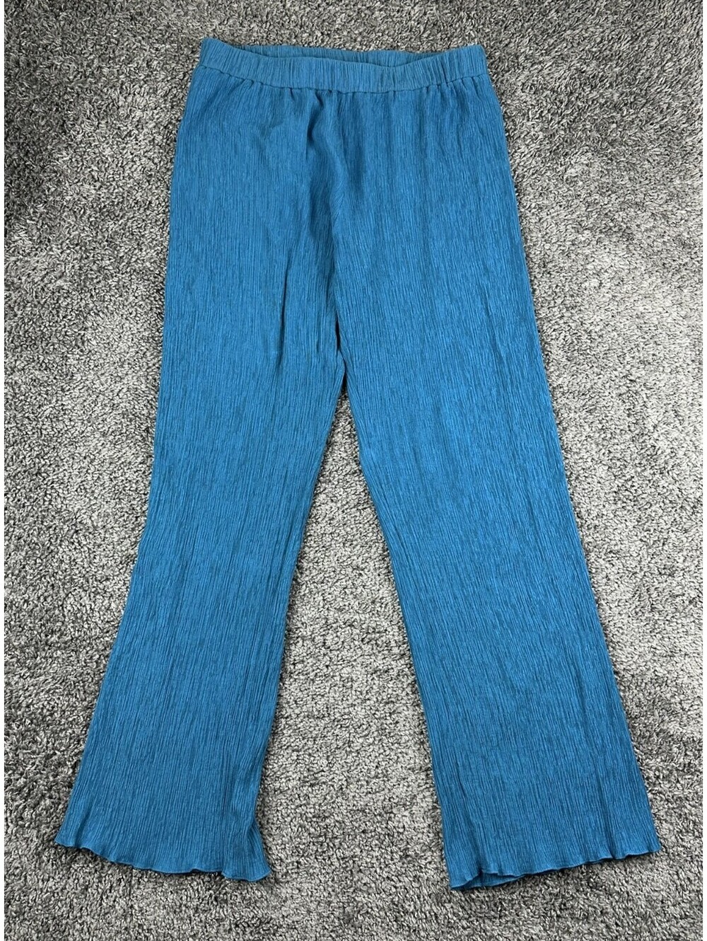 Hatch Women's Size 4 Blue Crinkle Pull-On Casual Pants Relaxed Trousers